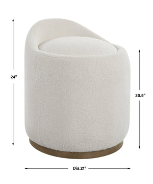 Uttermost Swirl Swivel Sheepskin Ottoman