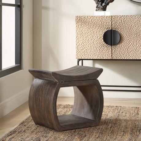 Connor Walnut Accent Stool