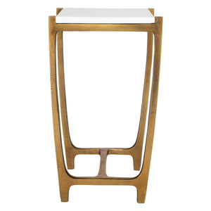 Affinity White Marble Accent Table