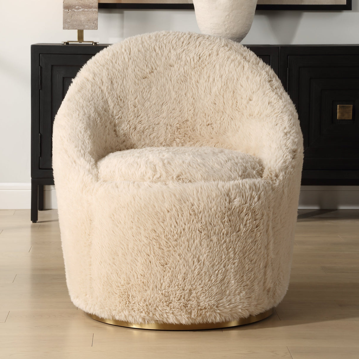 Crue Sheepskin Swivel Chair