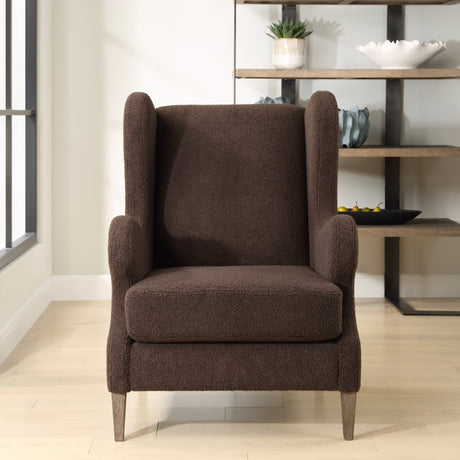 Serpentine Brown Fabric Accent Chair