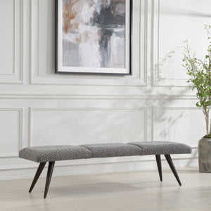 Bowtie Charcoal Fabric Bench