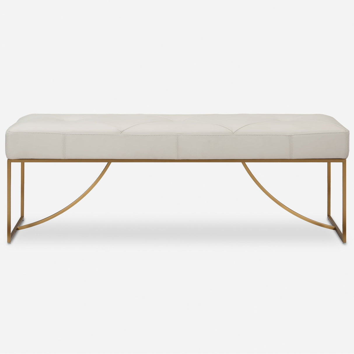 Swale Ivory Leather Bench