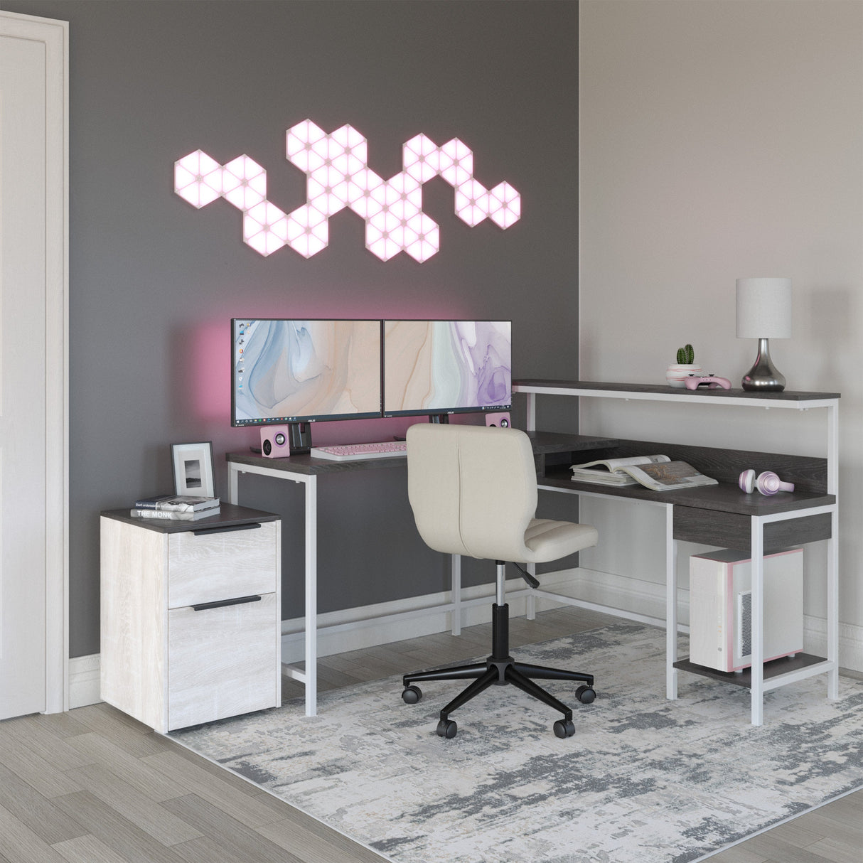 Dorrinson Home Office L-Desk with Storage