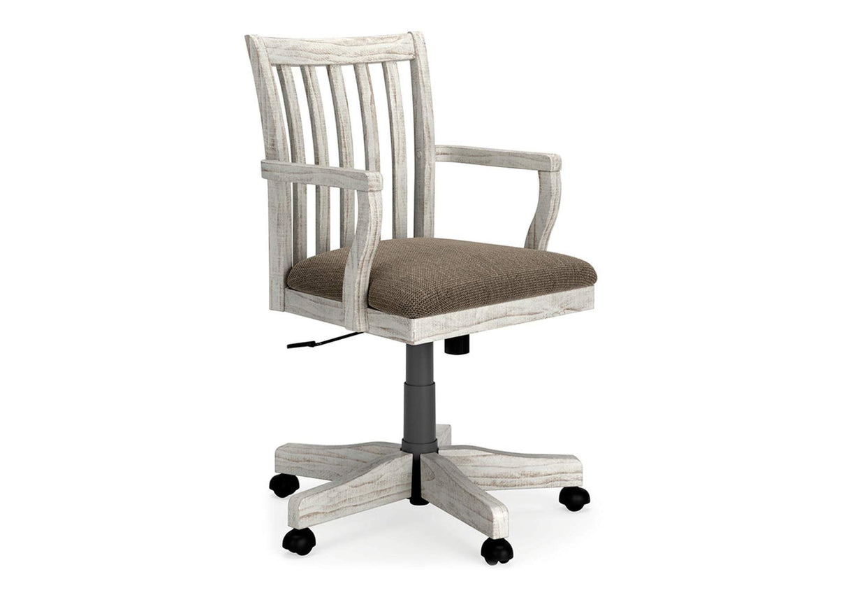 Havalance White,Brown/Beige Desk Chair