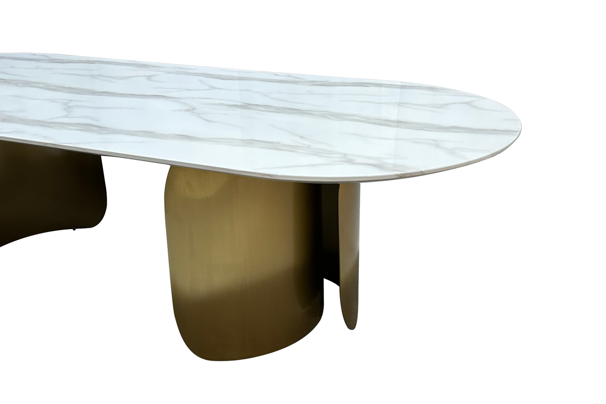 Oval Marble Dining Table -10 Persons