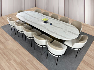 Oval Marble Dining Table -8 Persons