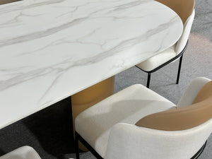 Oval Marble Dining Table -8 Persons