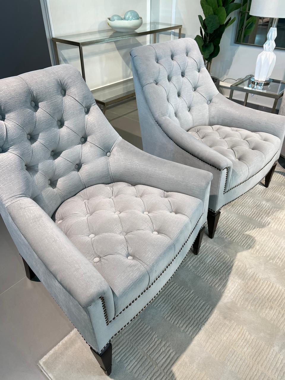 Classic Elegance -Tufted Chair (Grey)