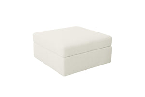 Teddy white boucle ottoman