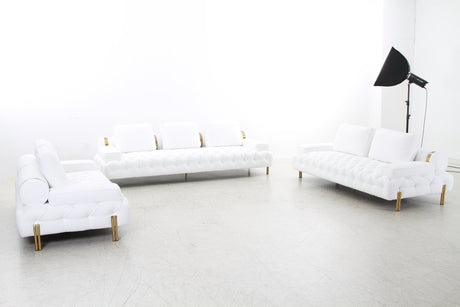 Tufting White Loveseat (200cm)