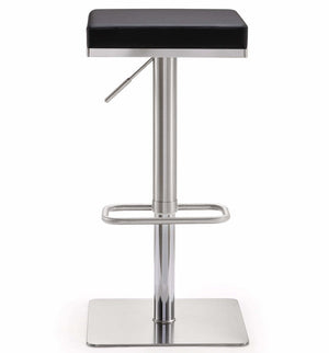 Bari Black Stainless Steel Adjustable Barstool