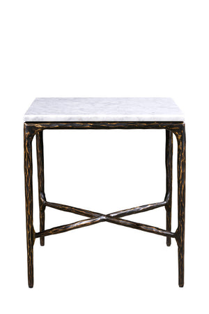 Square End Table with Marble Top
