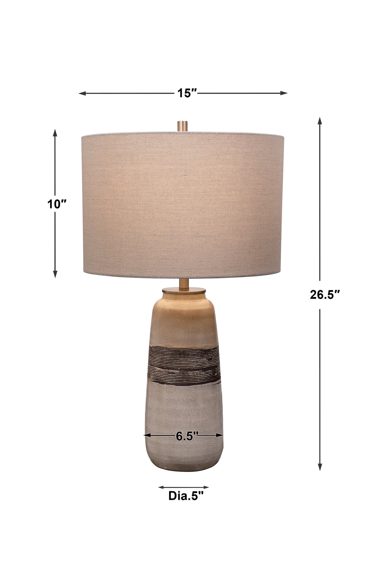 Uttermost Comanche White Crackle Table Lamp