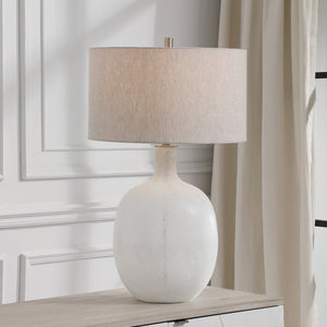 Uttermost Whiteout Mottled Glass Table Lamp