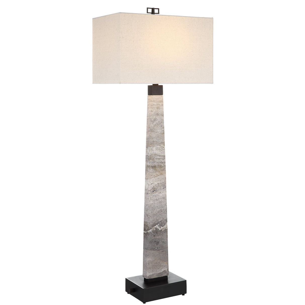 Spire Buffet Lamp - Rustic Gray Stone/Bronze