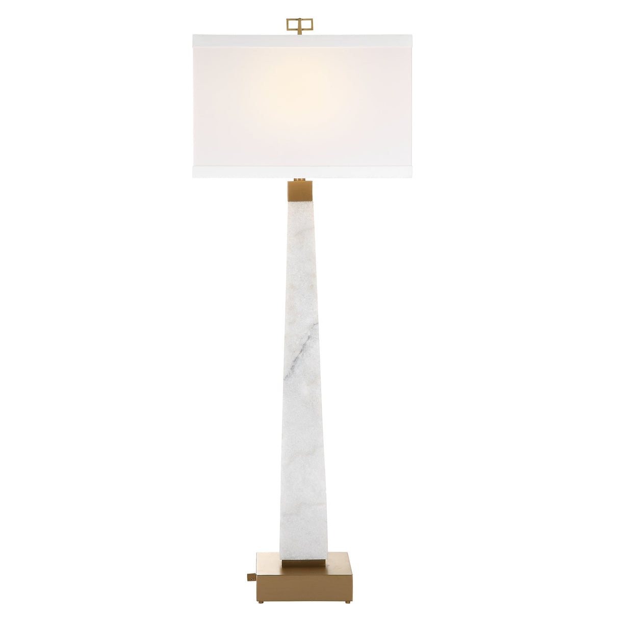 Spire Buffet Lamp - White Marble/Brass