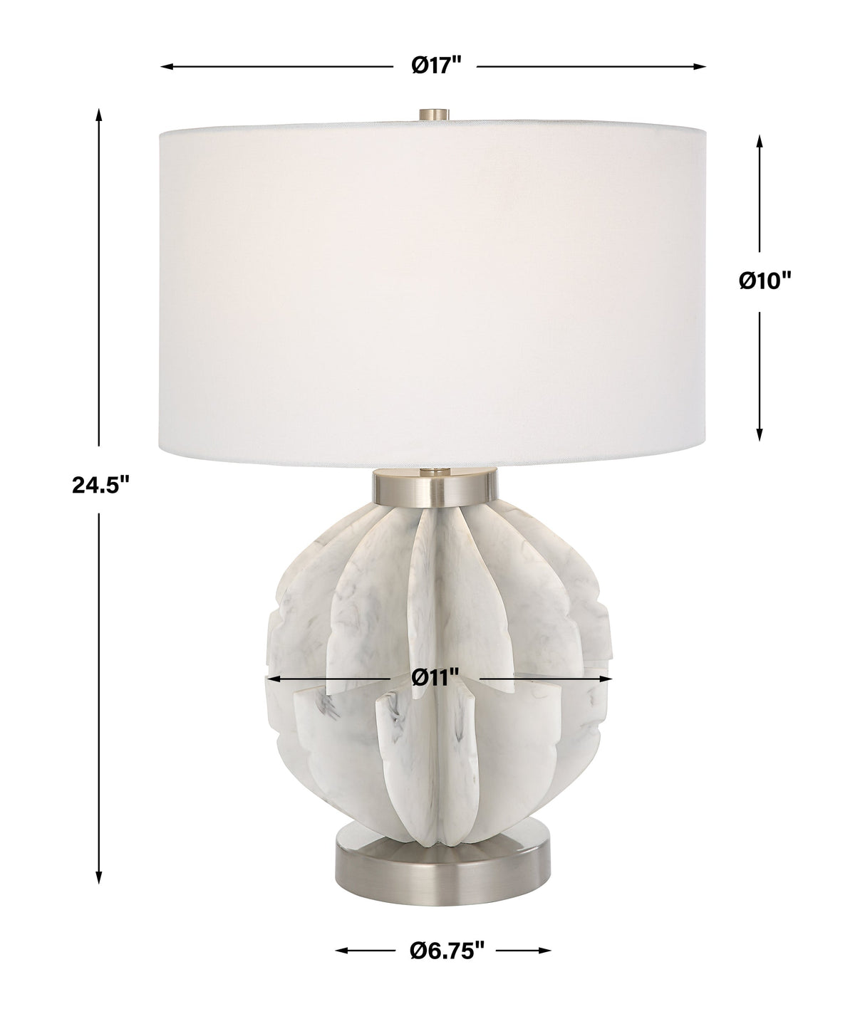 Uttermost Repetition White Marble Table Lamp