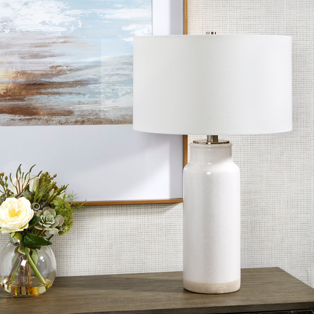 Albany White Farmhouse Table Lamp