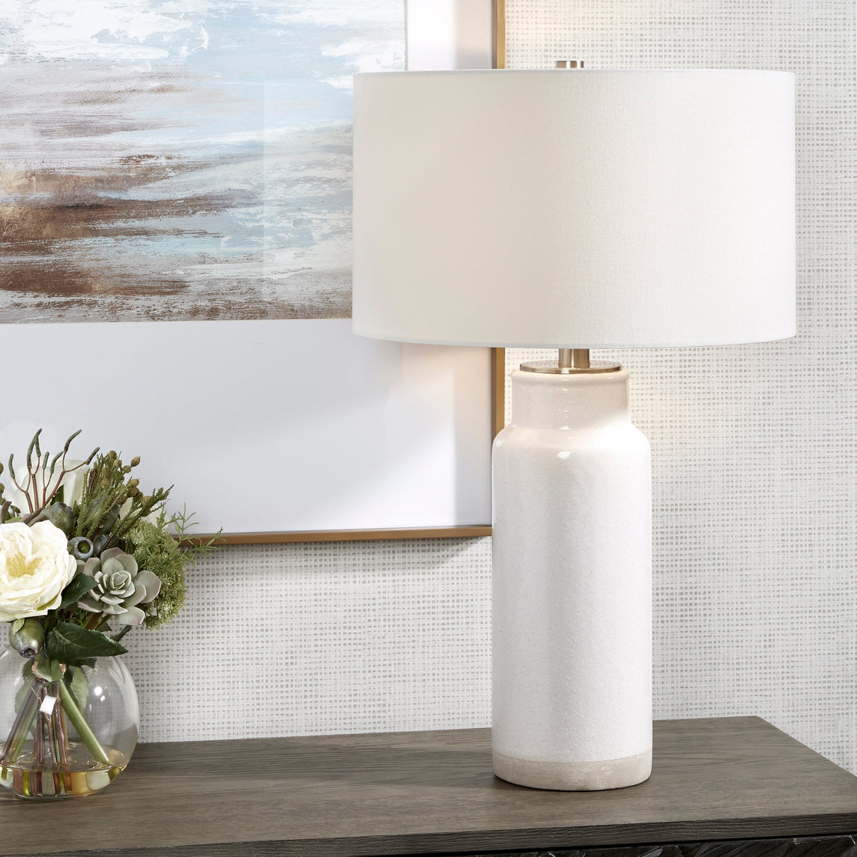 Albany White Farmhouse Table Lamp