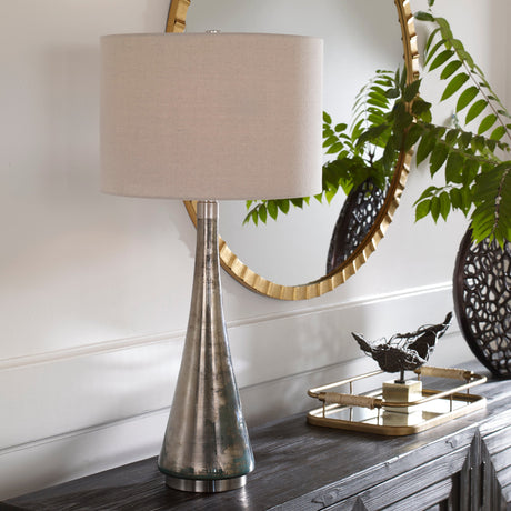 Contour Metallic Glass Table Lamp