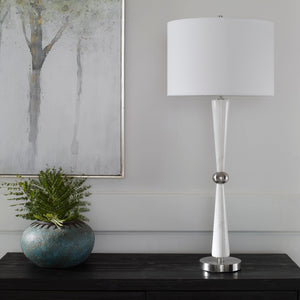 Hourglass White Table Lamp