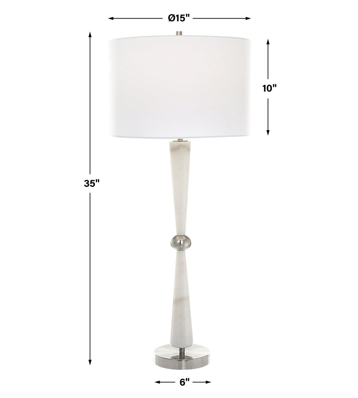 Hourglass White Table Lamp