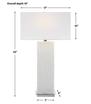 Pillar White Marble Table Lamp