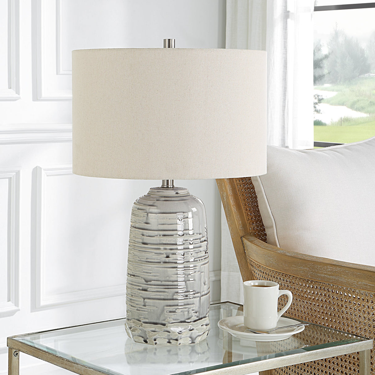 Uttermost Cyclone Ivory Table Lamp