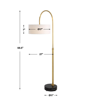 Huxford Brass Arch Floor Lamp