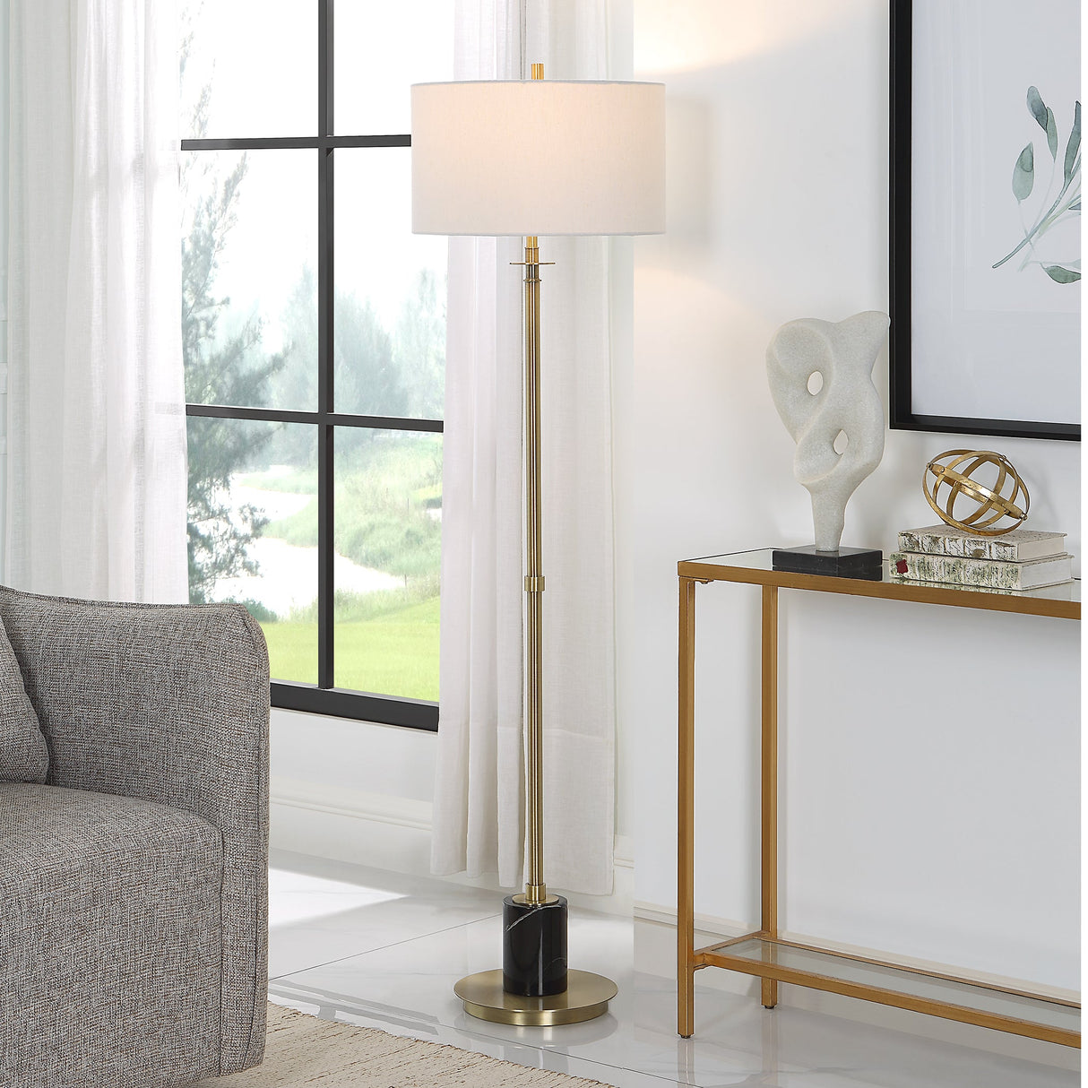 Uttermost Guard Brass Floor Lamp