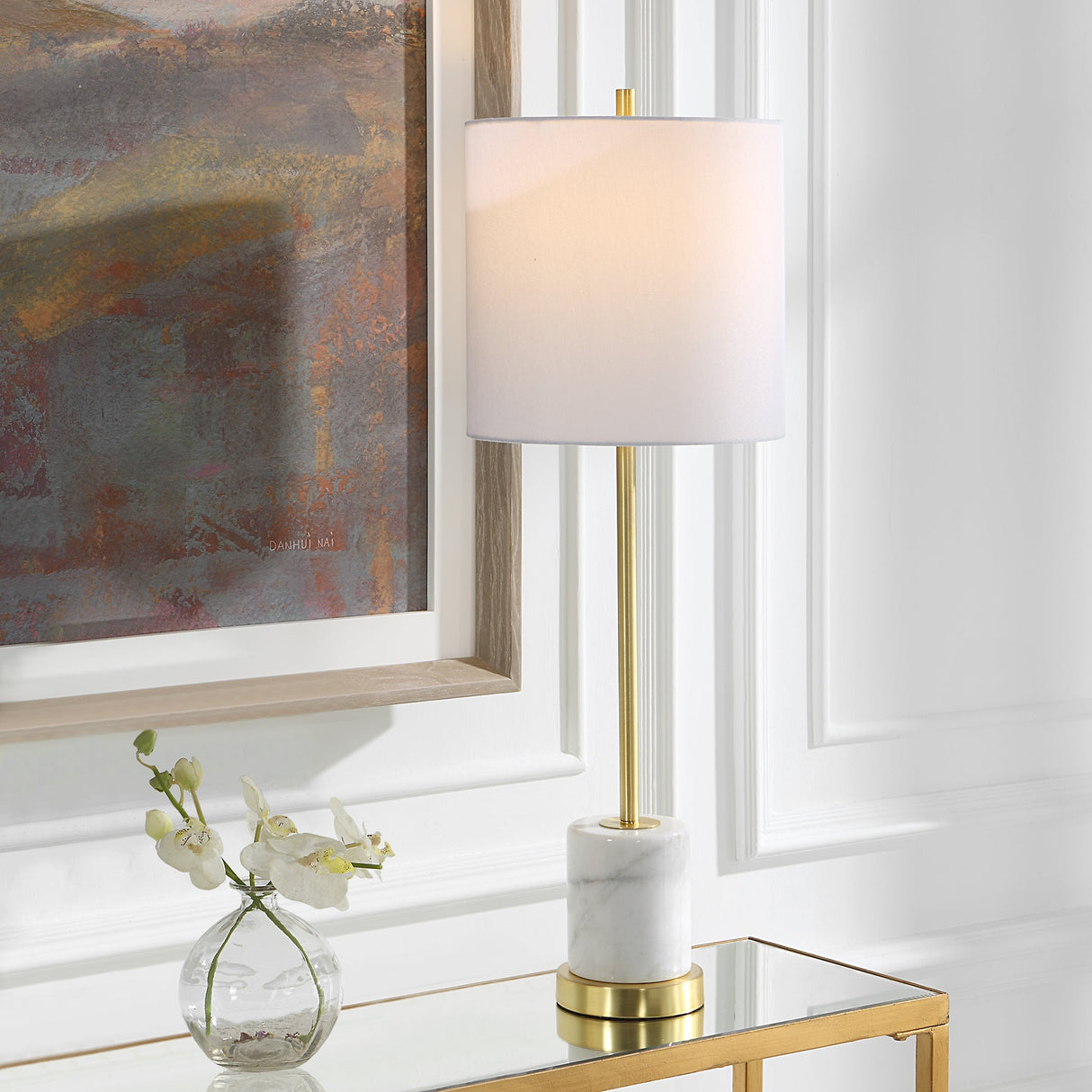 Turret Gold Buffet Lamp