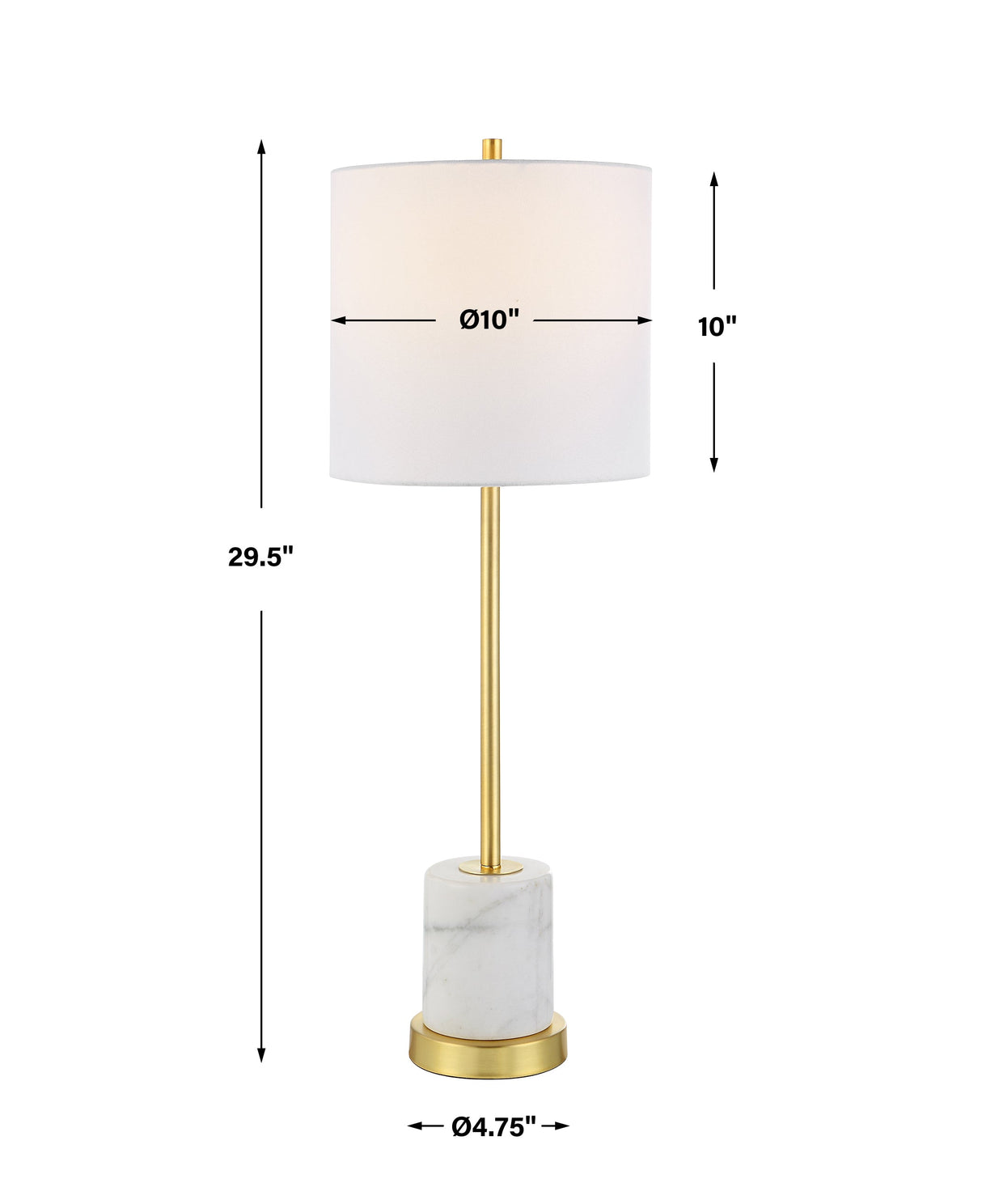 Turret Gold Buffet Lamp