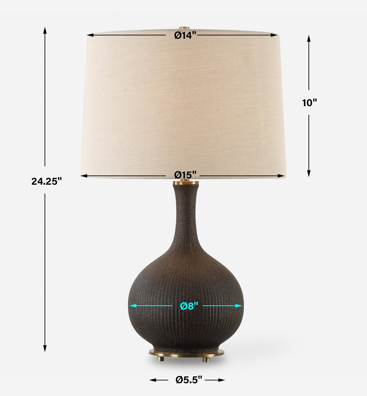 Rimini Black Glaze Table Lamp