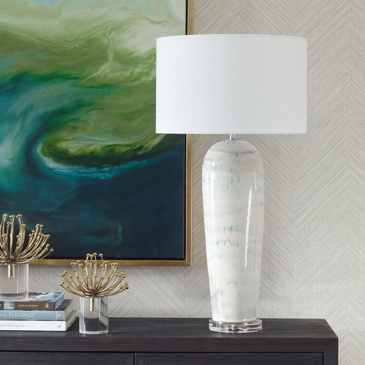 Arden White Glaze Table Lamp