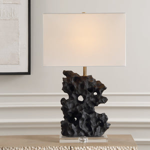 Basalt Black Stone Table Lamp