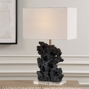 Basalt Black Stone Table Lamp