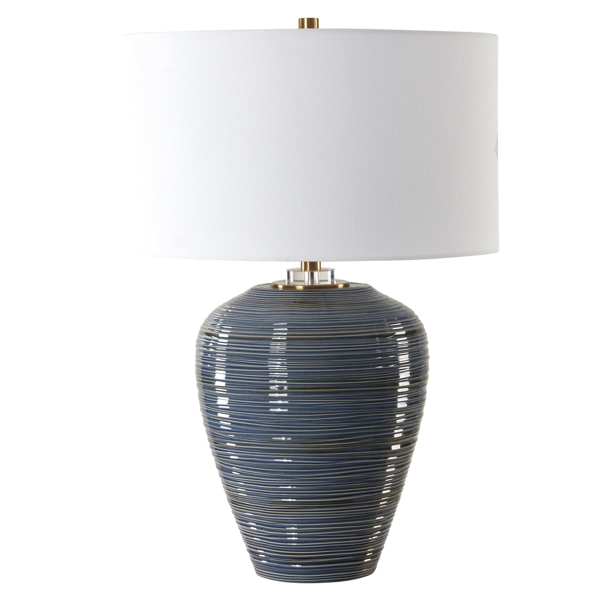 Moher Glossy Blue Table Lamp