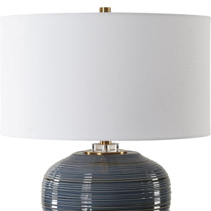 Moher Glossy Blue Table Lamp