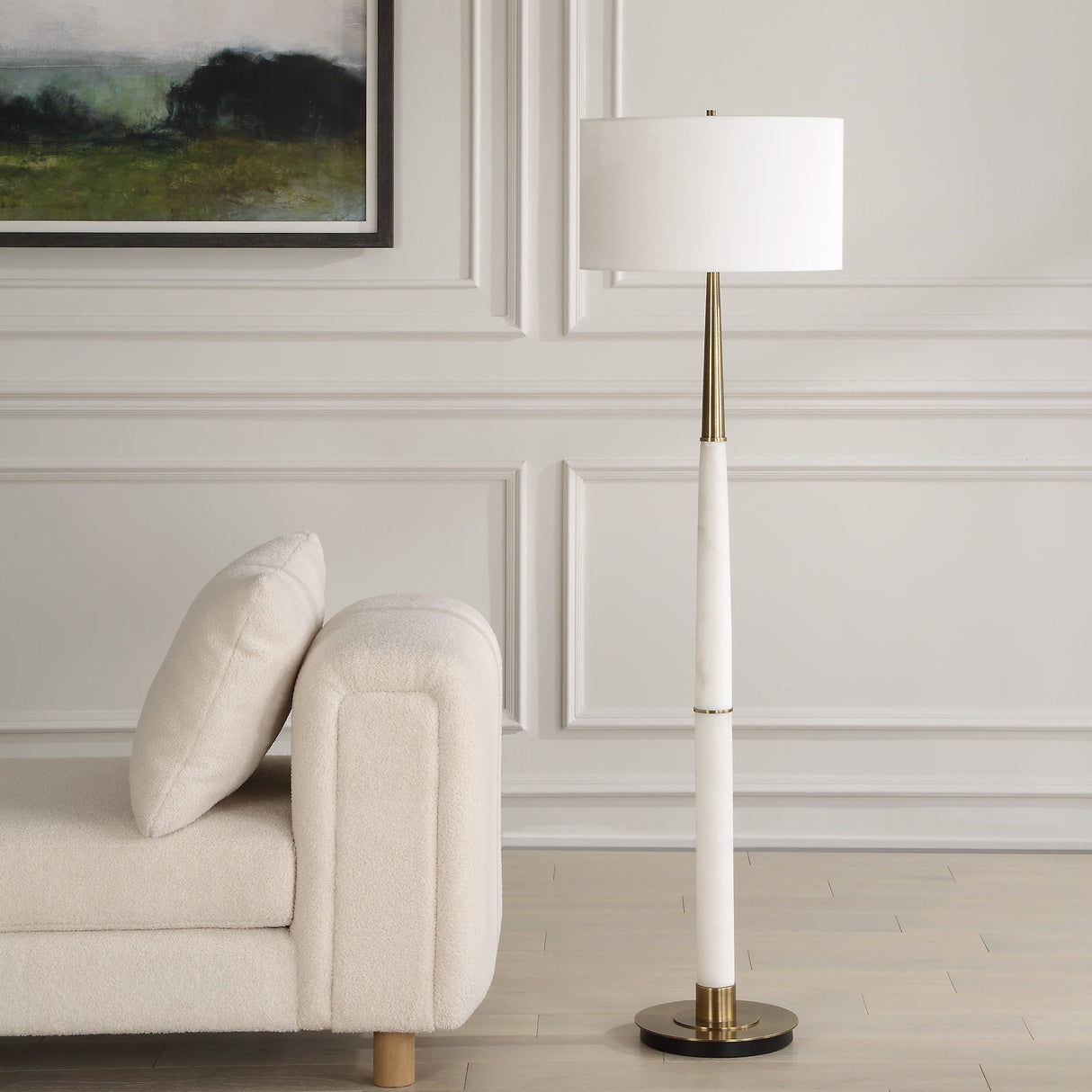 Faro White Marble Floor Lamp