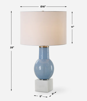 Clear Sky Blue Glass Table Lamp