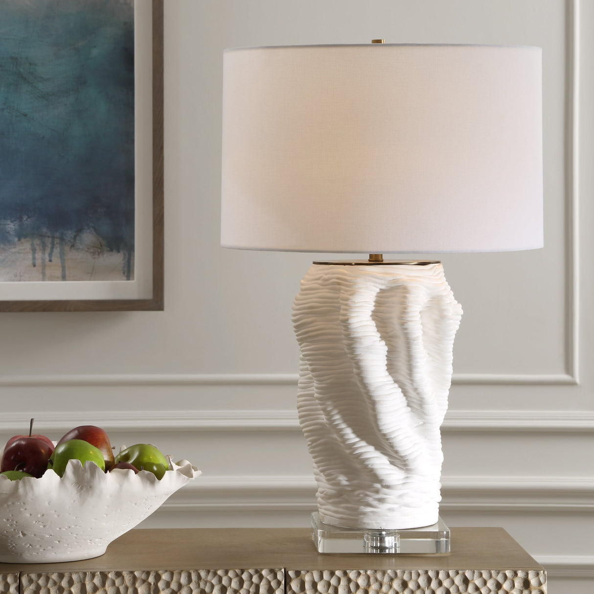 Stratified White Table Lamp