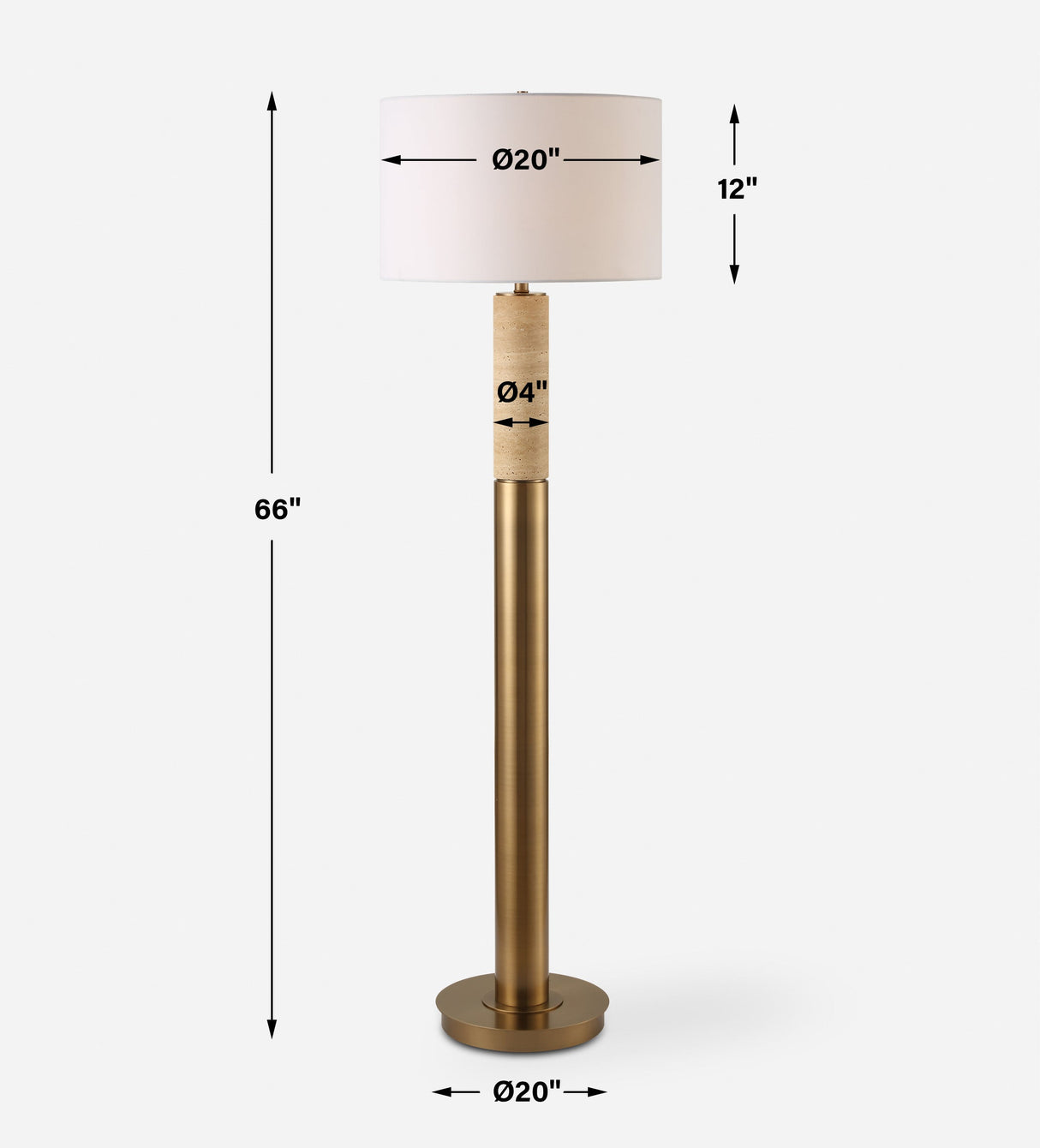 Knox Travertine Floor Lamp