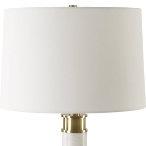 Plinth White Marble Table Lamp