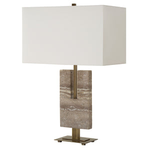 Turning Point Travertine Table Lamp