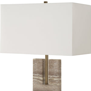 Turning Point Travertine Table Lamp