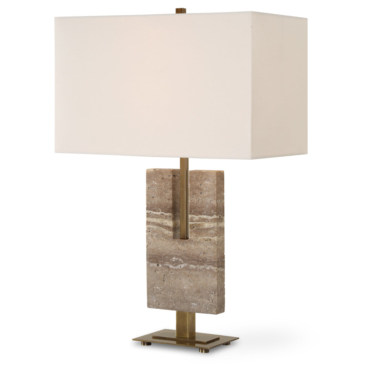 Turning Point Travertine Table Lamp