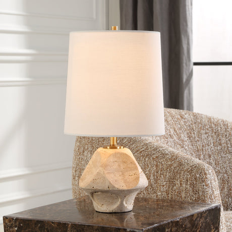 Indent Travertine Accent Lamp