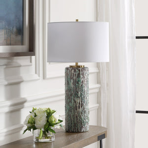 Meltdown Ivory Teal Table Lamp