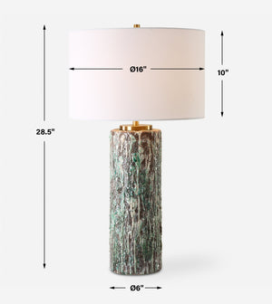 Meltdown Ivory Teal Table Lamp